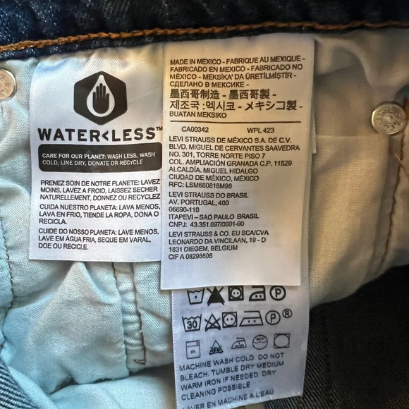 Levi's 501® Original Fit High-Rise Button Fly Jean Shorts Dark Wash Size 32 EUC - Picture 9 of 12